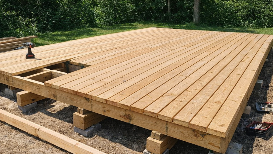 Mediena terasų karkasams